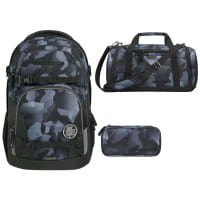 coocazoo PORTER Schulrucksack-Set 3tlg Grey Rocks